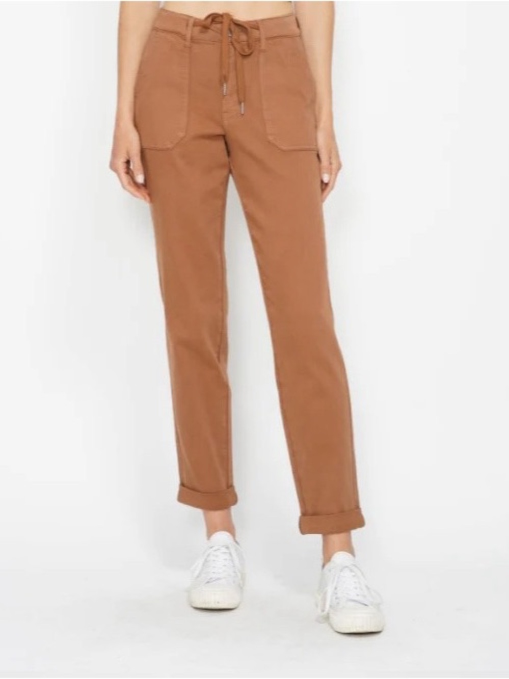 Judy Blue High Waist Double Cuff Jogger Denim Jeans in Camel Brown Size 7/28